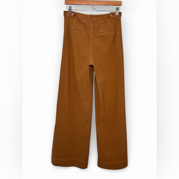 Anthropologie Maeve Wide Leg Pants High Rise Camel Brown US 10 - Picture 9 of 14